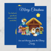 Zwarte kerstkaart voor nativiteit (Voorkant / Achterkant)