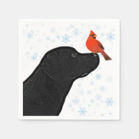 Zwarte kerstkardinaal met lab - Cute Labrador Dog