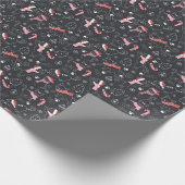 Zwarte Kerstkatten Cadeaupapier (Hoek)