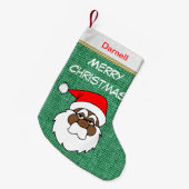 Zwarte kerstkerst kleine kerstsok (Voorkant (Hangend))