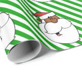 Zwarte kerstman cadeaupapier (Rol Hoek)