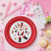 Zwarte Kerstman eet. Drink. Wees vriendelijk. Papieren Bordje (Feest)