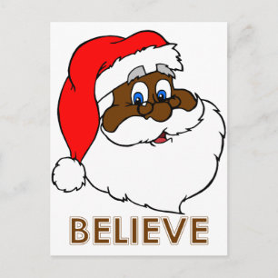 Zwarte Kerstman Feestdagenkaart