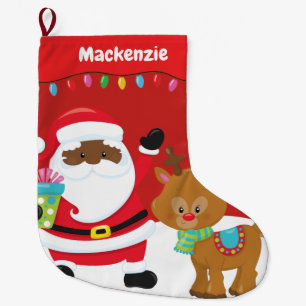 Zwarte Kerstman Grote Kerstsok
