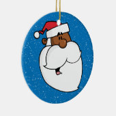 Zwarte kerstman keramisch ornament (Rechts)