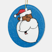 Zwarte kerstman keramisch ornament (Links)