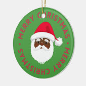 Zwarte Kerstman Keramisch Ornament (Links)