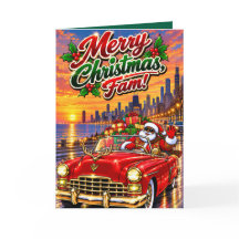 Zwarte Kerstman Klassieke Auto Chicago Prettig Ker