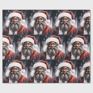 Zwarte Kerstman Melanine Kerst Bruh Koning Bro Cadeaupapier