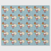 Zwarte Kerstman met cadeaus Cadeaupapier (Vlak)