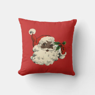 Zwarte Kerstman met Hulst Kussen