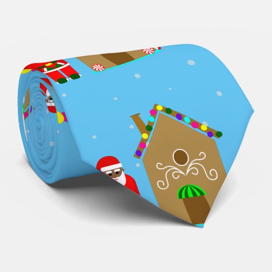 zwarte kerstman met kerst stropdas (Opgerold)