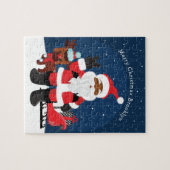 Zwarte Kerstman met Sleigh Legpuzzel (Horizontaal)