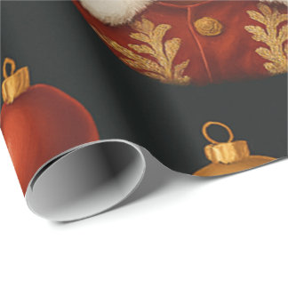 Zwarte Kerstman Rol Cadeaupapier