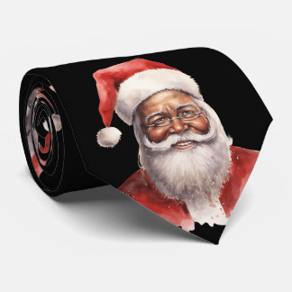 Zwarte kerstman stropdas