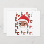 Zwarte Kerstman vakantie Kaart (Voorkant / Achterkant)