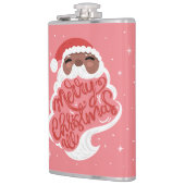 Zwarte Kerstman | Vrolijk kerstfeest | Roze Heupfles (Links)