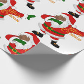 zwarte kerstmanvis cadeaupapier (Hoek)