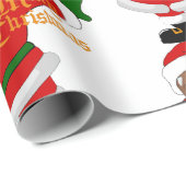 zwarte kerstmanvis cadeaupapier (Rol Hoek)