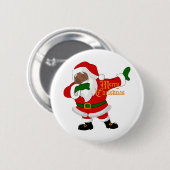 zwarte kerstmanvis ronde button 5,7 cm (Voorkant /achterkant)