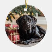 Zwarte Kerstmis Keramisch Ornament (Voorkant)