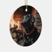 Zwarte Kerstmis Keramisch Ornament (Rechts)