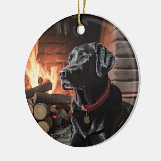 Zwarte Kerstmis Keramisch Ornament (Links)