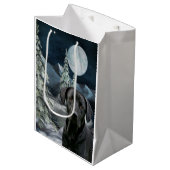 Zwarte Kerstmis Medium Cadeauzakje (Voorkant Gekanteld)