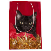 Zwarte Kerstmis Medium Cadeauzakje (Voorkant)