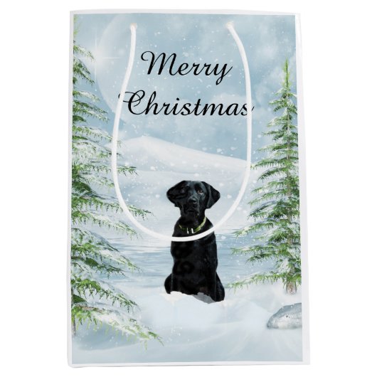 Zwarte Kerstmis Medium Cadeauzakje (Voorkant)