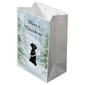 Zwarte Kerstmis Medium Cadeauzakje (Achterkant Gekanteld)