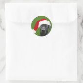 Zwarte Kerstmis Ronde Sticker (Tas)