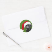 Zwarte Kerstmis Ronde Sticker (Envelop)