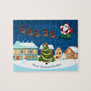 Zwarte kerstnacht legpuzzel