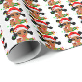 Zwarte kerstpapier voor meisjes cadeaupapier (Rol Hoek)