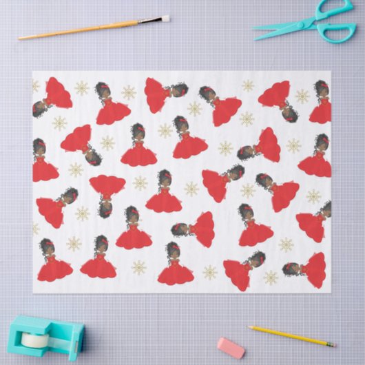 Zwarte kerstprinses tissuepapier (Craft)