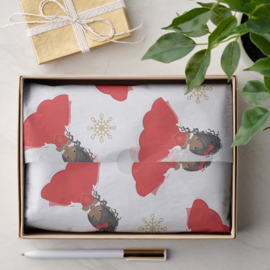 Zwarte kerstprinses tissuepapier (Geschenk)