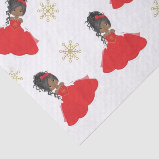 Zwarte kerstprinses tissuepapier (Detail)