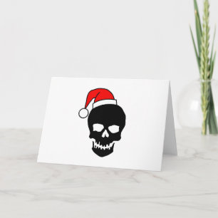 zwarte kerstschedel feestdagen kaart