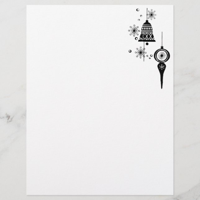 Zwarte kerstsierplanten Letterhead (Voorkant)