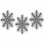 Zwarte kerstsneeuwvlokken op sticker (Voorkant)