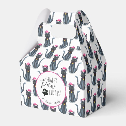 Zwarte kersttas voor kerstmis bedankdoosjes (Voorkant Zijde)