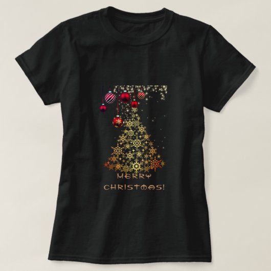Zwarte kersttjirt t-shirt (Design voorkant)