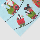 Zwarte kersttrein voor meisjes tissuepapier (Detail)