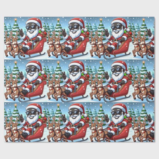 Zwarte kerstversiering - inpakpapier (Vlak)