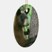 Zwarte kerstversiering met Beer Keramisch Ornament (Rechts)