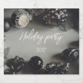  zwarte kerstversiering met lint bier etiket (Enkel label)