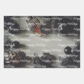  zwarte kerstversiering met lint inpakpapier vel (Voorkant 2)