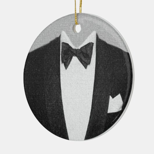 Zwarte kerstversiering met Stropdas Keramisch Ornament (Links)