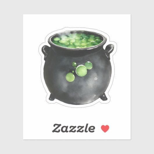 Zwarte Ketel Groen Borrelend Sticker (Vel)